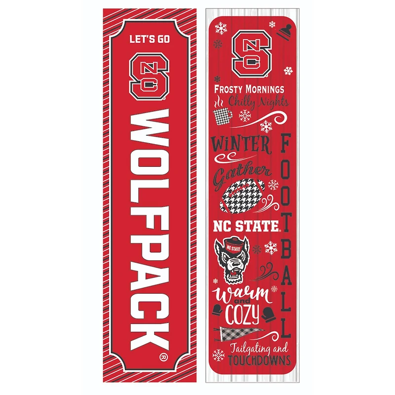 NC State Wolfpack 47" Double Sided Winter Leaner Fan Sign