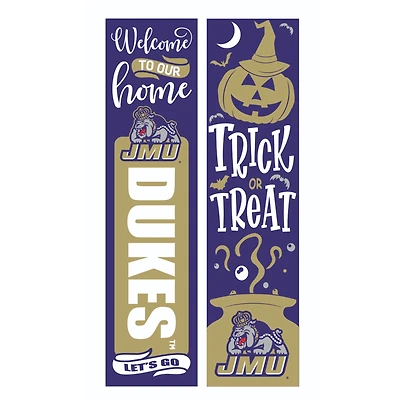 James Madison Dukes 47" Double Sided Halloween Leaner Fan Sign