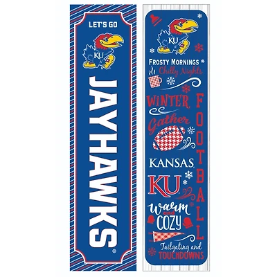 Kansas Jayhawks 47" Double Sided Winter Leaner Fan Sign