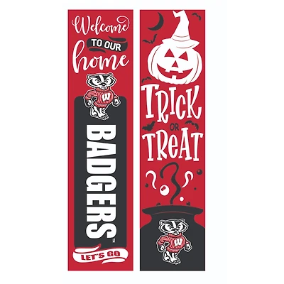 Wisconsin Badgers 47" Double Sided Halloween Leaner Fan Sign