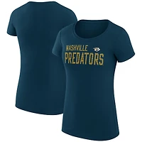Women's G-III 4Her by Carl Banks Navy Nashville Predators Super-Slim Fit Lightweight Dot Print Team T-Shirt