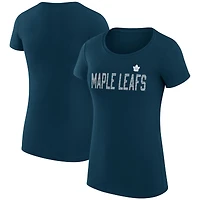 Women's G-III 4Her by Carl Banks Navy Toronto Maple Leafs Super-Slim Fit Lightweight Dot Print Team T-Shirt