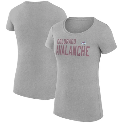Women's G-III 4Her by Carl Banks Heather Gray Colorado Avalanche Super-Slim Fit Lightweight Dot Print Team T-Shirt