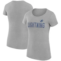 Women's G-III 4Her by Carl Banks Heather Gray Tampa Bay Lightning Super-Slim Fit Lightweight Dot Print Team T-Shirt