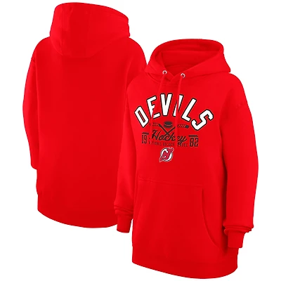 Men's Starter  Red New Jersey Devils Puck Pullover Hoodie