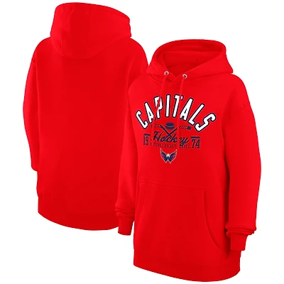 Men's Starter  Red Washington Capitals Puck Pullover Hoodie