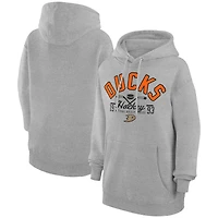 Men's Starter  Heather Gray Anaheim Ducks Puck Pullover Hoodie
