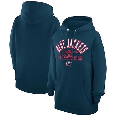 Men's Starter Navy Columbus Blue Jackets Puck Pullover Hoodie
