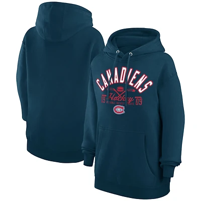 Men's Starter Navy Montreal Canadiens Puck Pullover Hoodie
