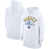 Men's Starter  White Buffalo Sabres Puck Pullover Hoodie