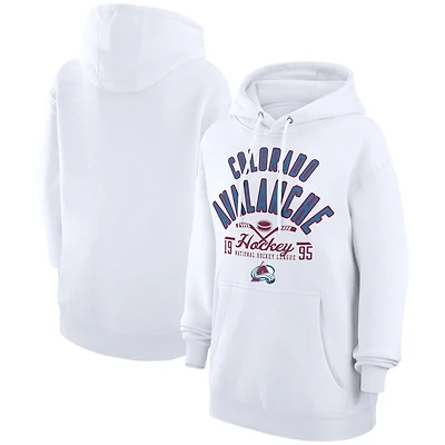 Men's Starter White Colorado Avalanche Puck Pullover Hoodie