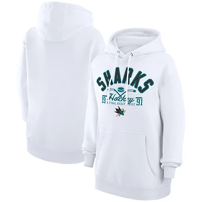 Men's Starter  White San Jose Sharks Puck Pullover Hoodie