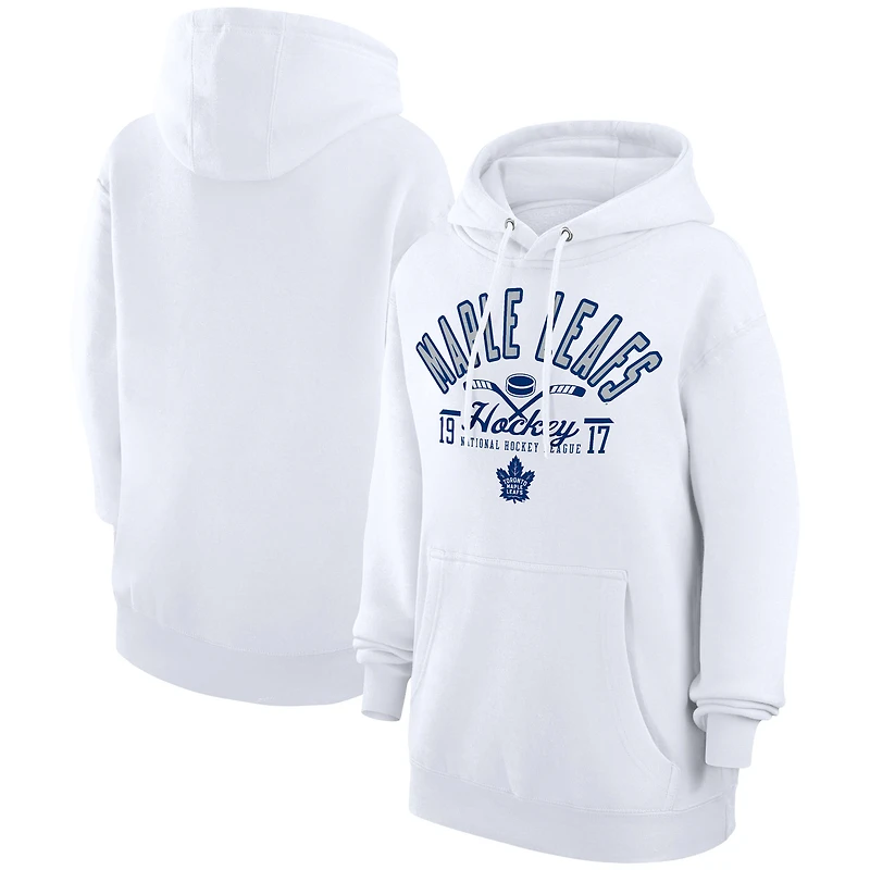 Men's Starter  White Toronto Maple Leafs Puck Pullover Hoodie