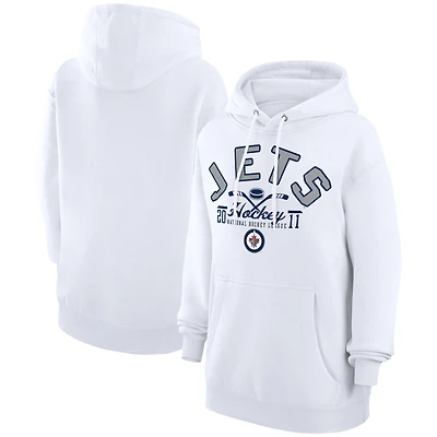 Men's Starter White Winnipeg Jets Puck Pullover Hoodie
