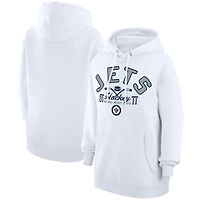 Men's Starter  White Winnipeg Jets Puck Pullover Hoodie