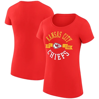 Women's G-III 4Her by Carl Banks Red Kansas City Chiefs Super-Slim Fit Lightweight City Team Graphic Lightweight Crewneck T-Shirt