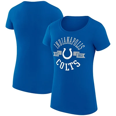 Women's G-III 4Her by Carl Banks Royal Indianapolis Colts Super-Slim Fit Lightweight City Team Graphic Lightweight Crewneck T-Shirt