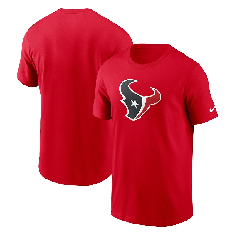 Men's Nike Red Houston Texans Fan Gear Primary Logo T-Shirt
