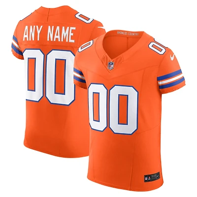 Men's Nike  Orange Denver Broncos Alternate 2 Mile High Collection 1977 Throwback Vapor F.U.S.E. Elite Custom Jersey