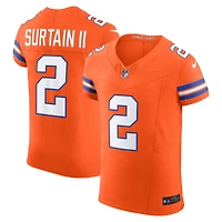 Men's Nike Patrick Surtain II Orange Denver Broncos Alternate Vapor F.U.S.E. Elite Jersey