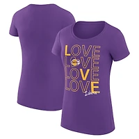 Women's G-III 4Her by Carl Banks Purple Los Angeles Lakers Super-Slim Fit Lightweight Basketball Love T-Shirt