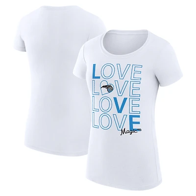 Women's G-III 4Her by Carl Banks White Orlando Magic Super-Slim Fit Lightweight Basketball Love T-Shirt