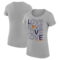Women's G-III 4Her by Carl Banks Heather Gray Phoenix Suns Super-Slim Fit Lightweight Basketball Love T-Shirt