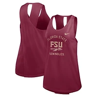 Women's Nike Garnet Florida State Seminoles Primetime Open-Back Crisscross Dri-FIT Tank Top