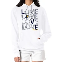 Women's G-III 4Her by Carl Banks  White Indiana Pacers Basketball Love Fleece Pullover Hoodie