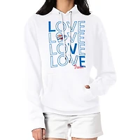 Women's G-III 4Her by Carl Banks  White Oklahoma City Thunder Basketball Love Fleece Pullover Hoodie