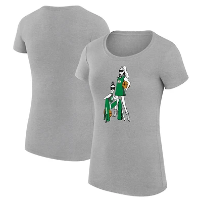 Women's G-III 4Her by Carl Banks Heather Gray Boston Celtics Super-Slim Fit Lightweight Basketball Girls T-Shirt