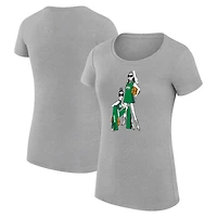 Women's G-III 4Her by Carl Banks Heather Gray Boston Celtics Super-Slim Fit Lightweight Basketball Girls T-Shirt