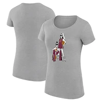 Women's G-III 4Her by Carl Banks Heather Gray Cleveland Cavaliers Super-Slim Fit Lightweight Basketball Girls T-Shirt