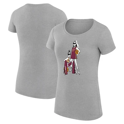 Women's G-III 4Her by Carl Banks Heather Gray Cleveland Cavaliers Super-Slim Fit Lightweight Basketball Girls T-Shirt
