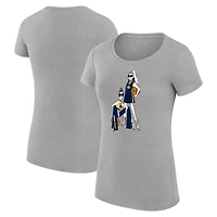 Women's G-III 4Her by Carl Banks Heather Gray Indiana Pacers Super-Slim Fit Lightweight Basketball Girls T-Shirt