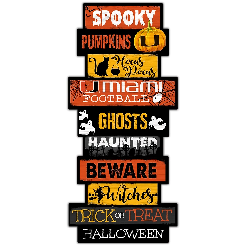 Miami Hurricanes 24'' Halloween Celebration Stack Sign