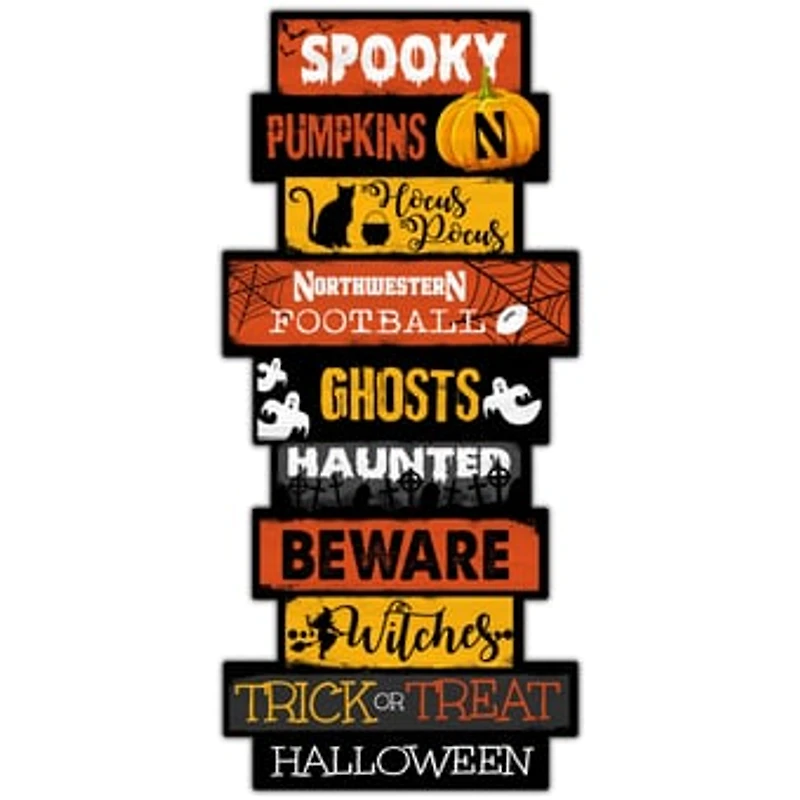 Northwestern Wildcats 24'' Halloween Celebration Stack Sign