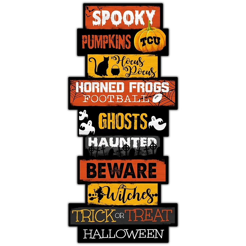 TCU Horned Frogs 24'' Halloween Celebration Stack Sign