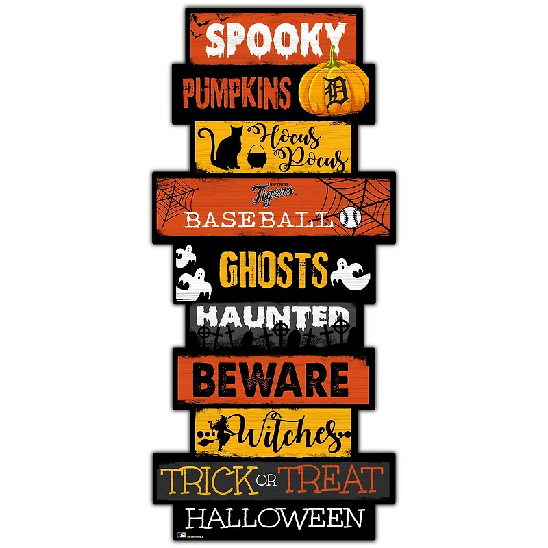 Detroit Tigers 24'' Halloween Celebration Stack Sign