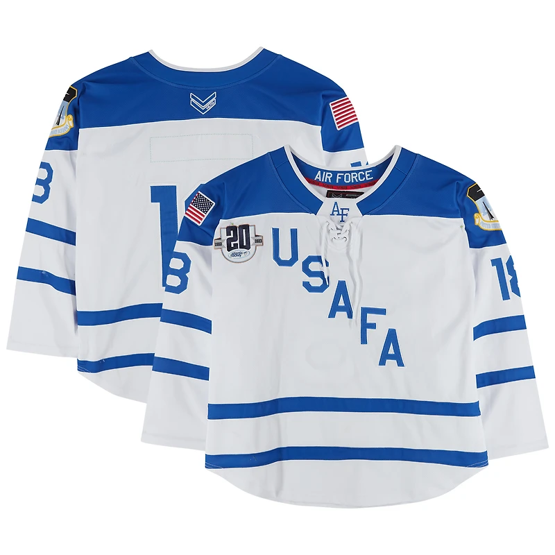 Air Force Falcons Team-Issued #18 Jersey with 20th Anniversary Patch from the Hockey Program