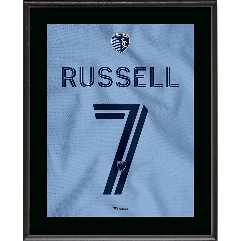 Johnny Russell Sporting Kansas City 10.5" x 13" Hoops 4.0 Jersey Style Number 7 Sublimated Plaque