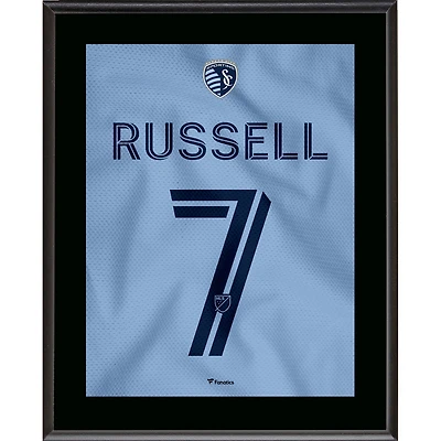 Johnny Russell Sporting Kansas City 10.5" x 13" Hoops 4.0 Jersey Style Number 7 Sublimated Plaque