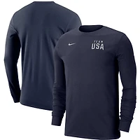 Men's Nike Navy Team USA Performance Long Sleeve T-Shirt