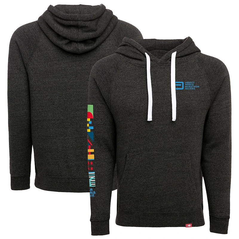 Unisex Sportiqe Heather Black Abbott World Marathon Majors Olsen Pullover Hoodie