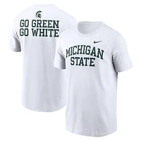 Men's Nike White Michigan State Spartans Blitz 2-Hit T-Shirt