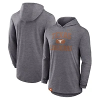 Men's Nike Heather Charcoal Texas Longhorns Blitz Tri-Blend Dri-FIT Long Sleeve Hoodie T-Shirt