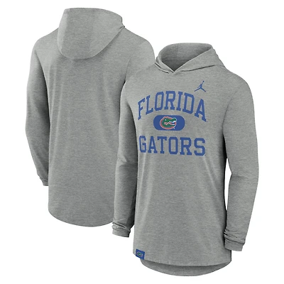 Men's Jordan Brand Heather Gray Florida Gators Blitz Tri-Blend Dri-FIT Long Sleeve Hoodie T-Shirt