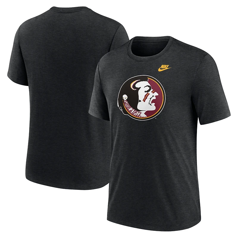 Men's Nike Heather Black Florida State Seminoles Blitz Legacy Primary Tri-Blend T-Shirt