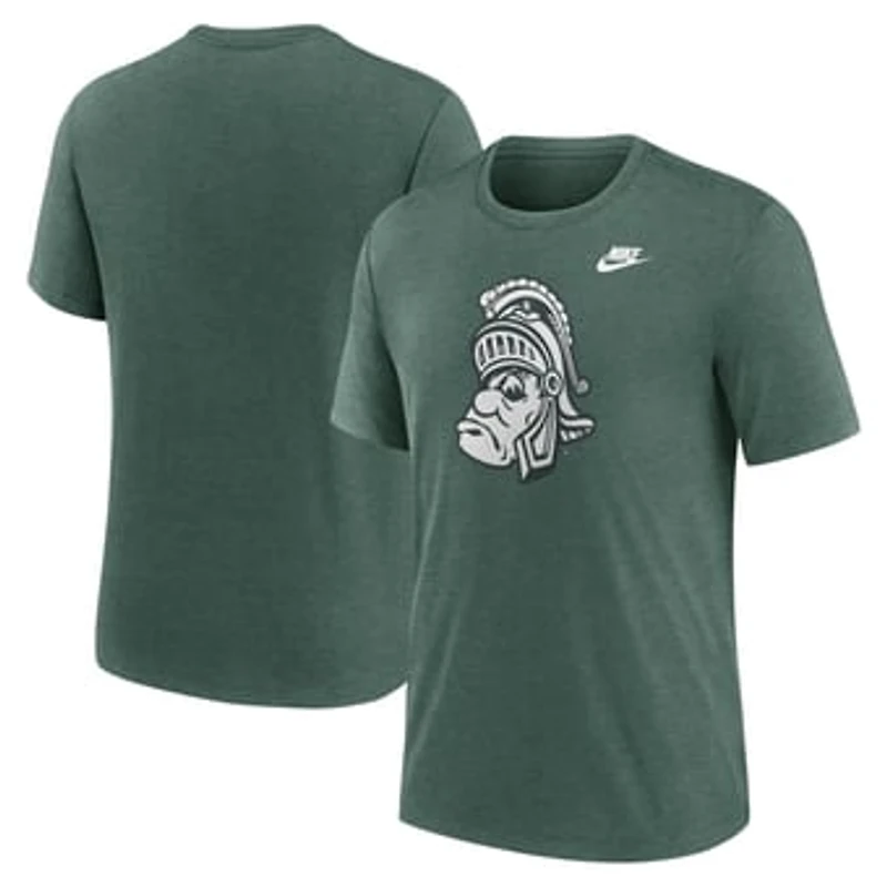 Men's Nike Heather Green Michigan State Spartans Blitz Legacy Primary Tri-Blend T-Shirt