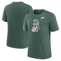 Men's Nike Heather Green Michigan State Spartans Blitz Legacy Primary Tri-Blend T-Shirt